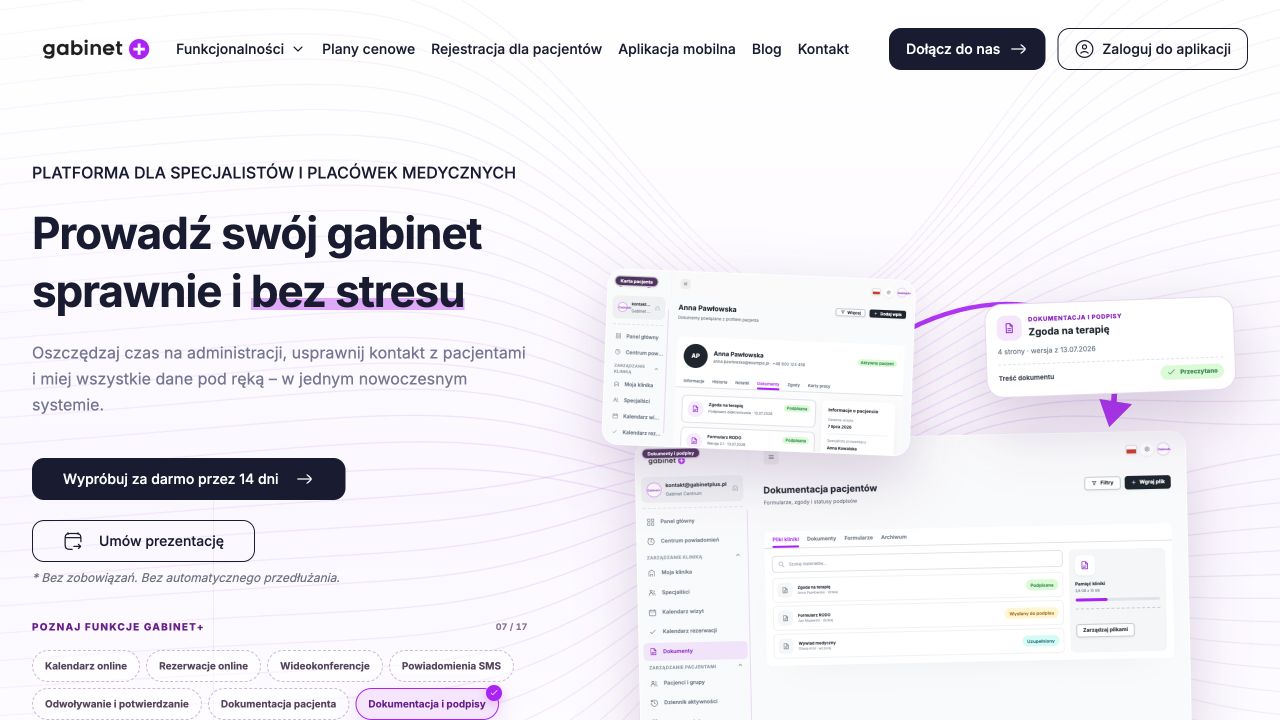 Strona główna realizacji GabinetPlus