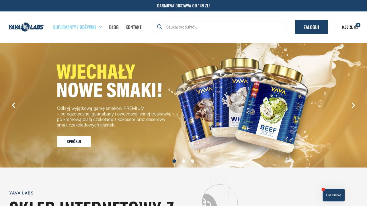 Strona główna realizacji Yava Labs
